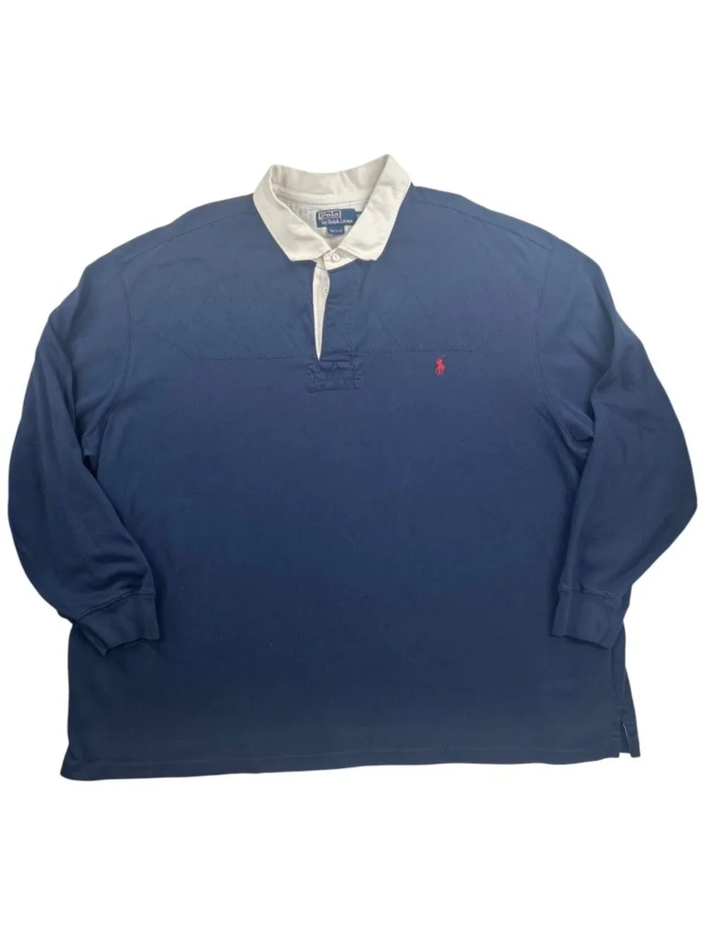 Vintage 90s Polo Ralph Lauren Rugby Shirt Men's 5XL Navy Embroidered Pony
